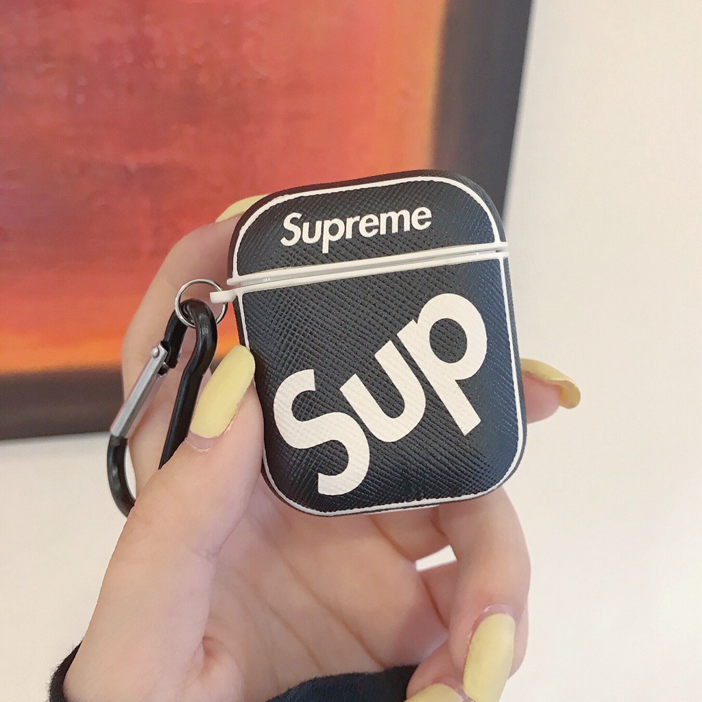 Airpods 1/2 case street Fashion Supreme Sup TPU Protective cover Textured