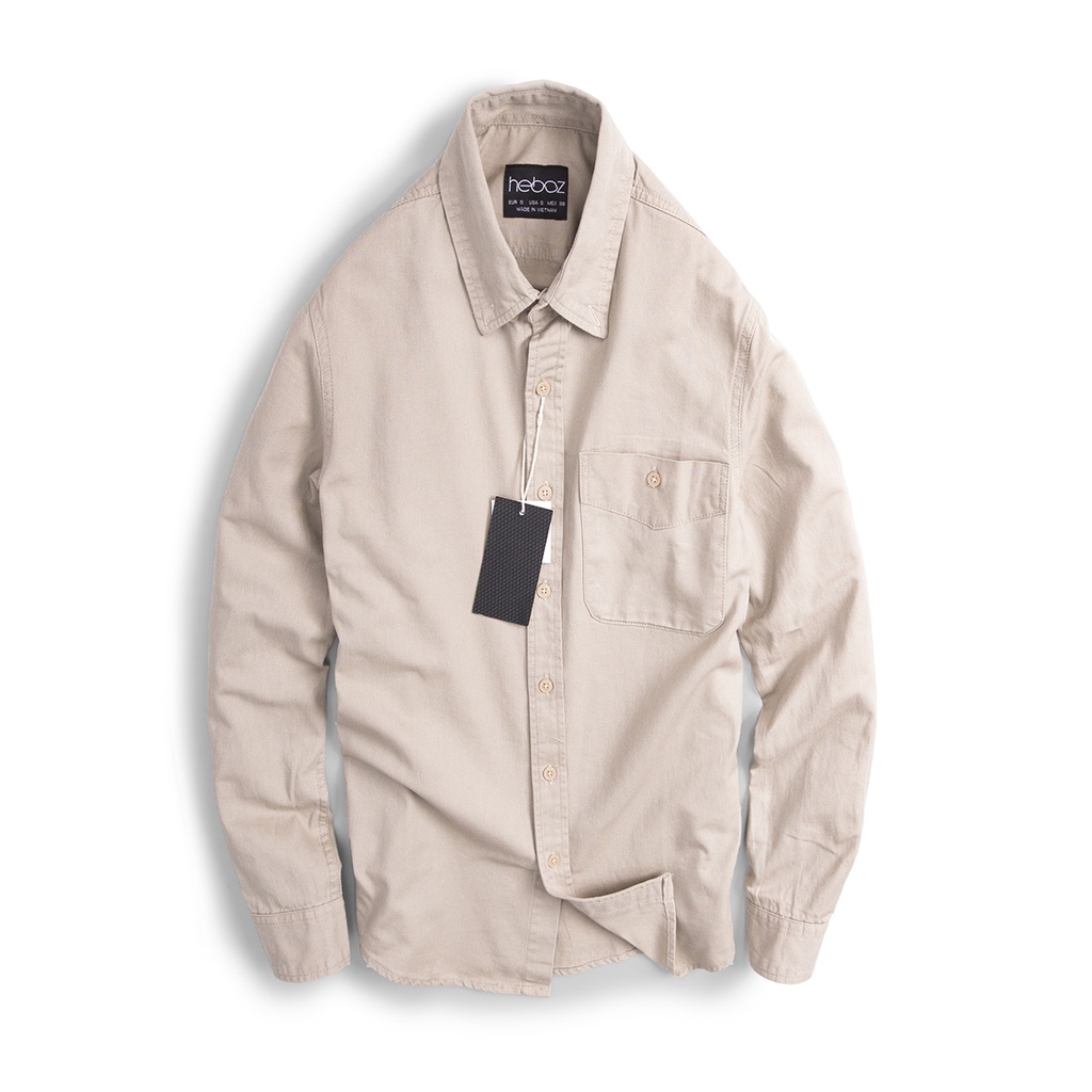 Áo sơ mi nam dài tay cổ bẻ HEBOZ chất vải denim mỏng, nhẹ và thoáng mát lên form sang chảnh - 00000654 | BigBuy360 - bigbuy360.vn