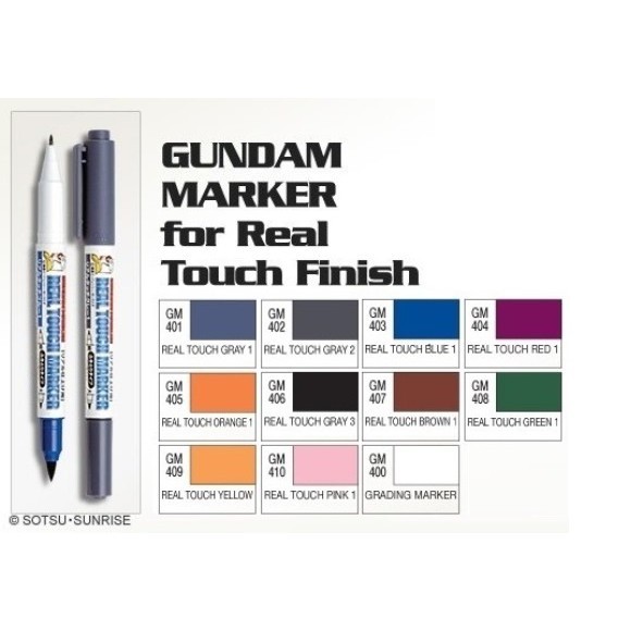 Bút Gundam Marker GM real touch marker GM400-408 - Dụng cụ mô hình