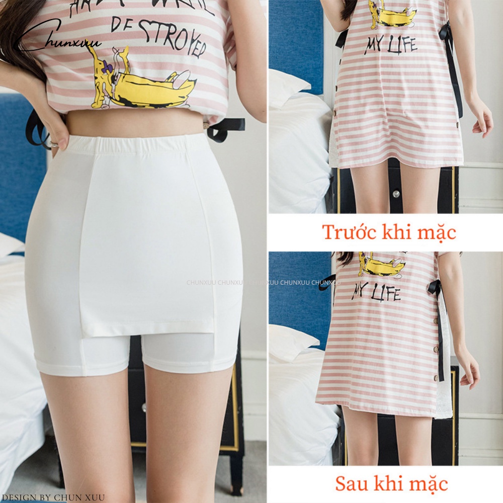 Quần mặc váy vải cotton lạnh thoáng mát thiết kế chống lộ cao cấp không cuộn, không hằn - ChunXuu QV04