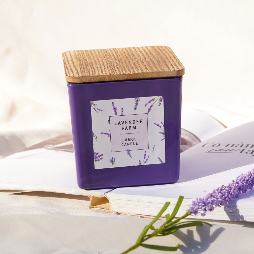 Nến thơm không khói cao cấp Lumos (RELAXAING LAVENDER) Nến sáp tự nhiên - NT124