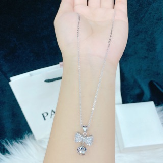 Dây chuyền mặt nơ mạ bạch kim