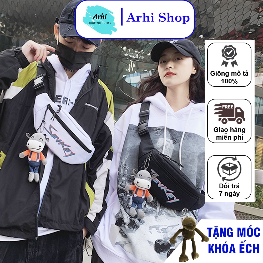 Túi Đeo Chéo Nam Unisex Túi Đeo Chéo Nữ Túi Bao Tử SEVKEY Vải Canvas Hàn Quốc Chống Nước Tuyệt Đối