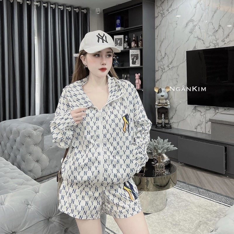 Bộ áo quần mũ khoá thêu nổi set áo quần đi chơi sang chảnh siêu xinh