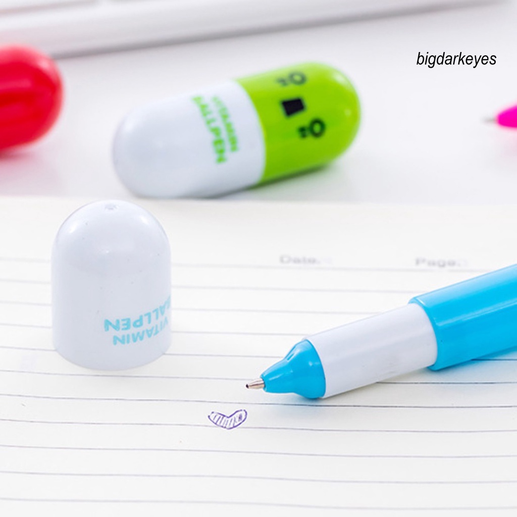 Bút Bi Hình Viên Thuốc Hoạt Hình Dễ Thương Có Thể Thu Gọn Tiện Dụng Cho Học Sinh/Văn Phòng