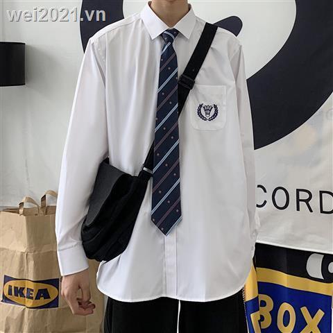 Áo sơ mi tay dài kèm cà vạt thời trang phong cách Hàn Quốc cho nam/ nữ