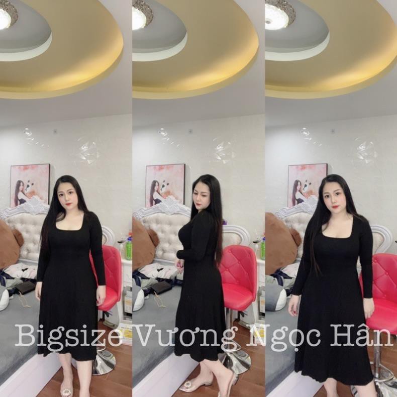 Đầm thun cổ vuông Bigsize Vương Ngọc Hân hàng quảng châu có sẳn tại shop 😘