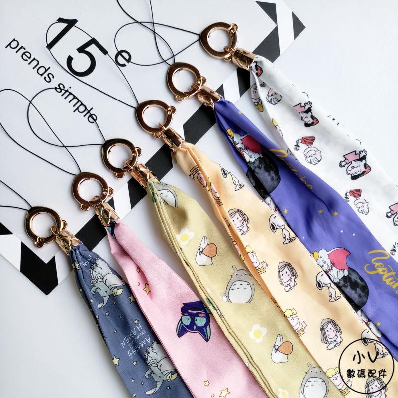 Doudoulong Dây Đeo Cổ Treo Điện Thoại Di Động Bằng Lụa Họa Tiết Hoạt Hình Snoopy My Neighbor Totoro Hàn Quốc Chất Lượng Cao Có Khóa Kim Loại Có Thể Tháo Rời