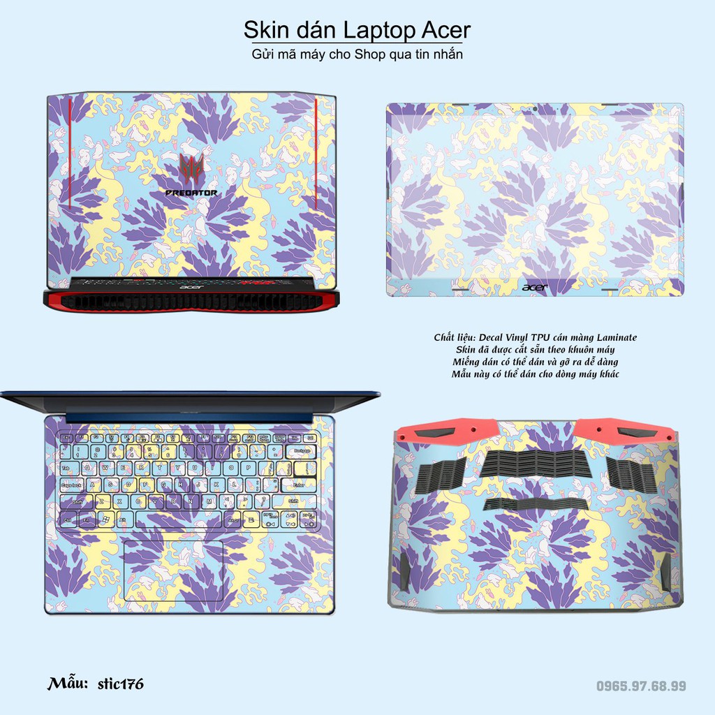 Skin dán Laptop Acer in hình Hoa văn sticker _nhiều mẫu 29 (inbox mã máy cho Shop)