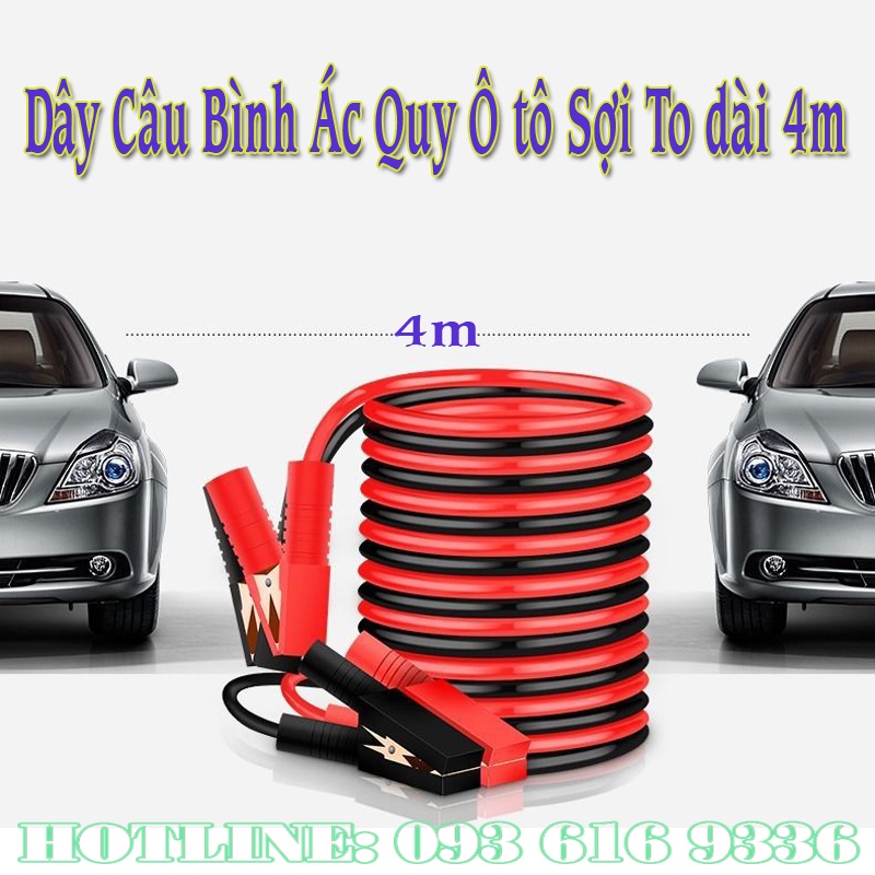 Dây Câu Bình Ác Quy Ô tô Loại Tốt Dài 4m - 2000AMP