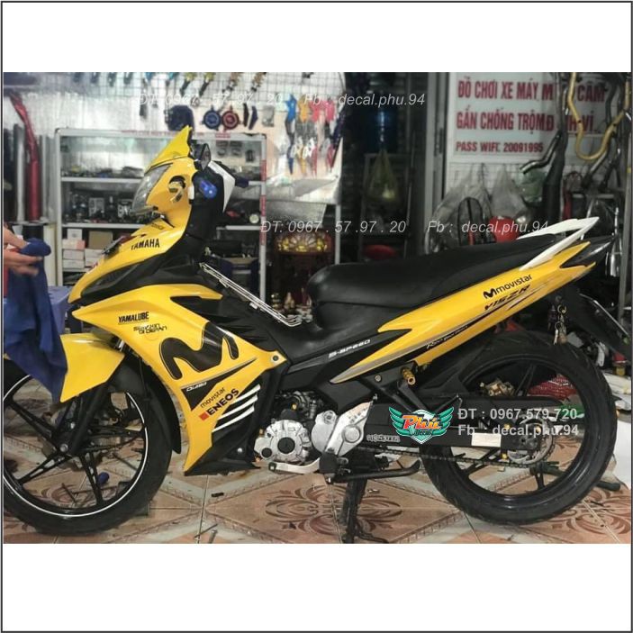 Tem rời Exciter 135 Movistar vàng (B)