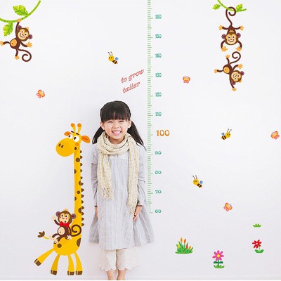 Sale !!! Decal Tranh Dán Tường Đo Chiều Cao Hươu Khỉ Cho Bé_Super Sale  (1341 ) | BigBuy360 - bigbuy360.vn
