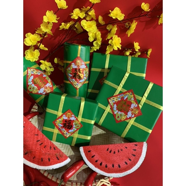 Mô hình bánh chưng  bánh tét trang trí tết 2023