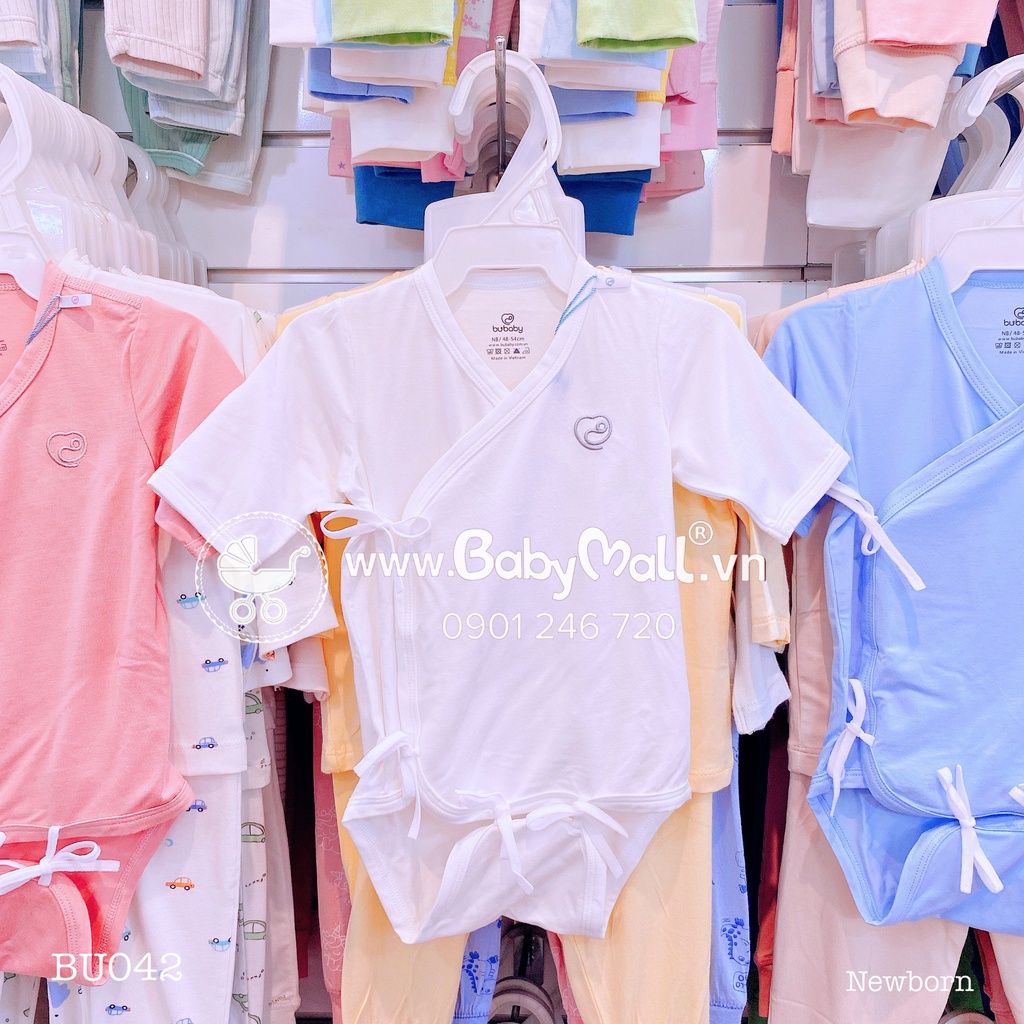 Bodychip Bubaby cài chéo ngắn tay vải siêu mát mịn size 3-5kg BU042