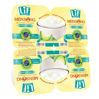 E - Lốc 4 Sữa Chua Ăn Love'In Farm Men Sống Dưa Lưới 75G