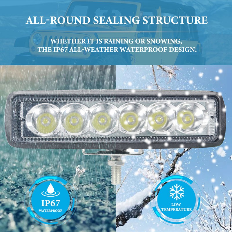 Bảng Đèn LED Kevanly 6 Bóng 18W Ánh Sáng Trắng Cho Xe Hơi