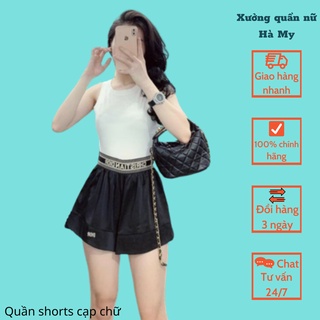 Quần shorts cạp chun chất đũi mịn óng hàng đẹp, quần đùi xẻ gấu siêu hót
