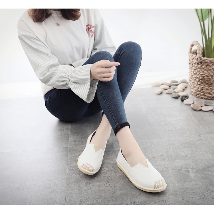 Giầy lười đế cao su phối màu trẻ trung - G032 | BigBuy360 - bigbuy360.vn