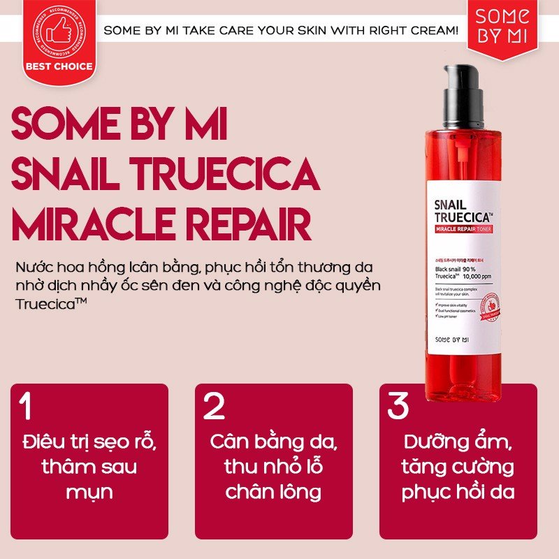 Nước hoa hồng Ốc Sên Some By Mi Snail Truecica Miracle Repair Toner cao cấp