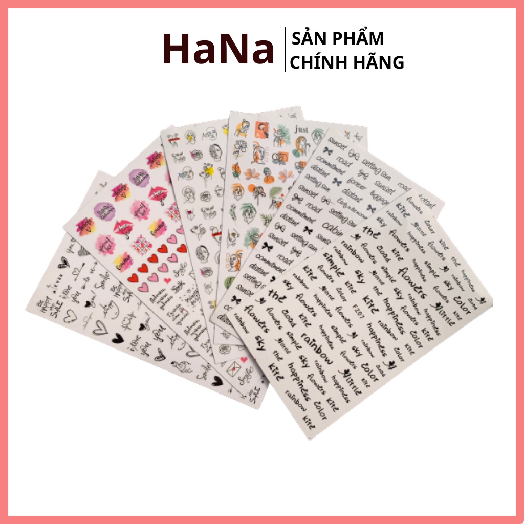 Miếng dán móng tay 3d nail sticker chủ đề logo các thương hiệu nổi tiếng