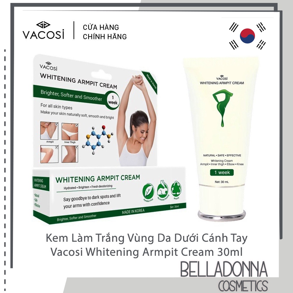Kem Giảm Thâm Nách Vacosi Whitening Armpit Cream, Kem Dưỡng Trắng Nách, Vùng Bikini 30ml VMP02 Hàn Quốc