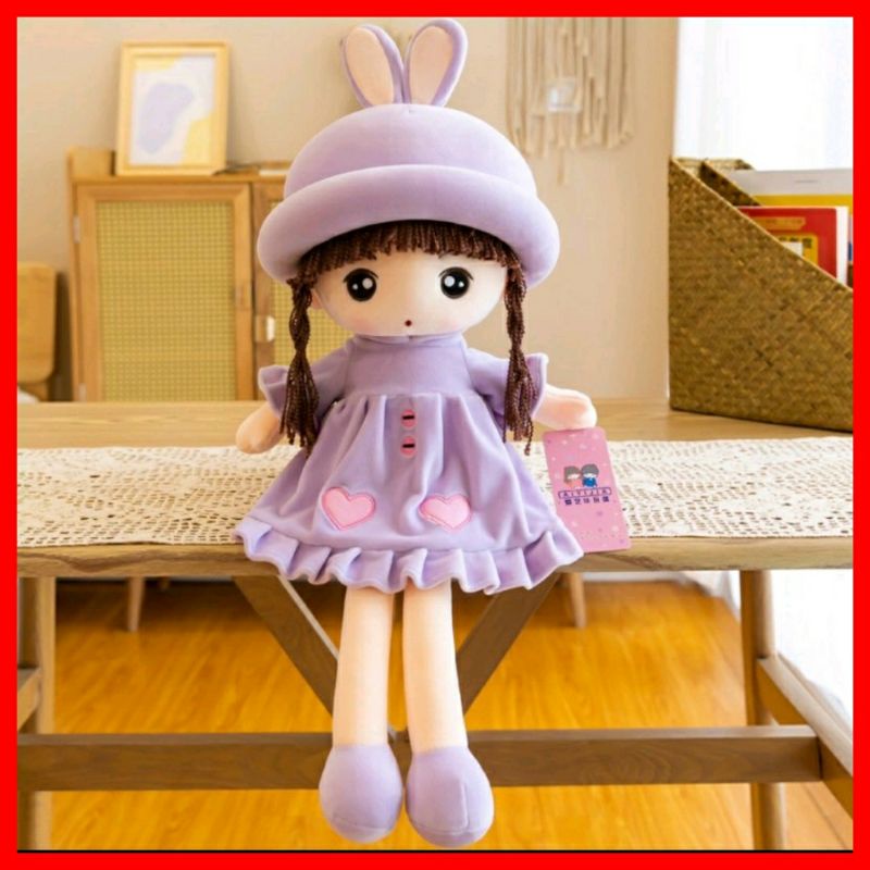 Búp Bê Nhồi Bông Váy Nhung Tim Cao Cấp