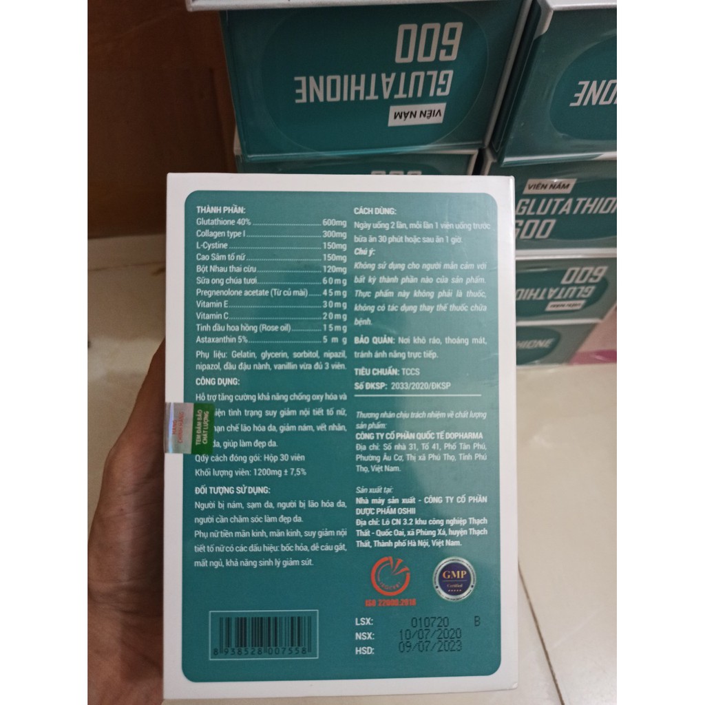 VIÊN UỐNG TRẮNG DA NGỪA NÁM GLUTATHIONE 600 | BigBuy360 - bigbuy360.vn