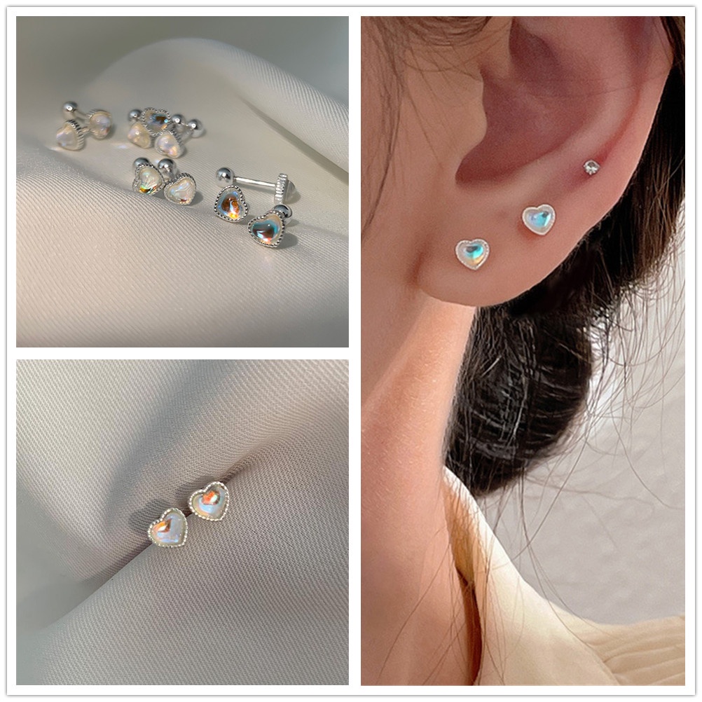 1 Đôi Khuyên Tai Hình Trái Tim Đính Đá Sang Trọng Cho Nữ