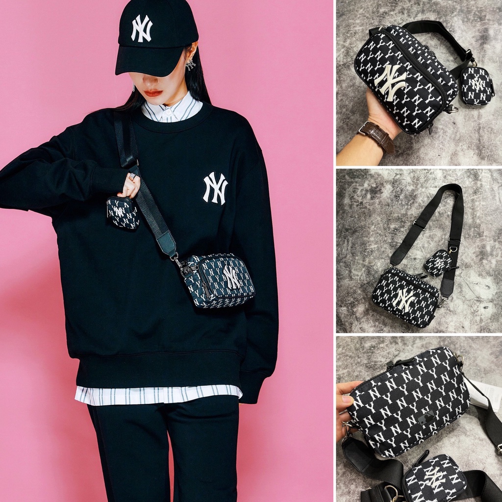Túi đeo chéo MLB NY MONOGRAM MINI CROSSBODY BAG hàng dư xịn