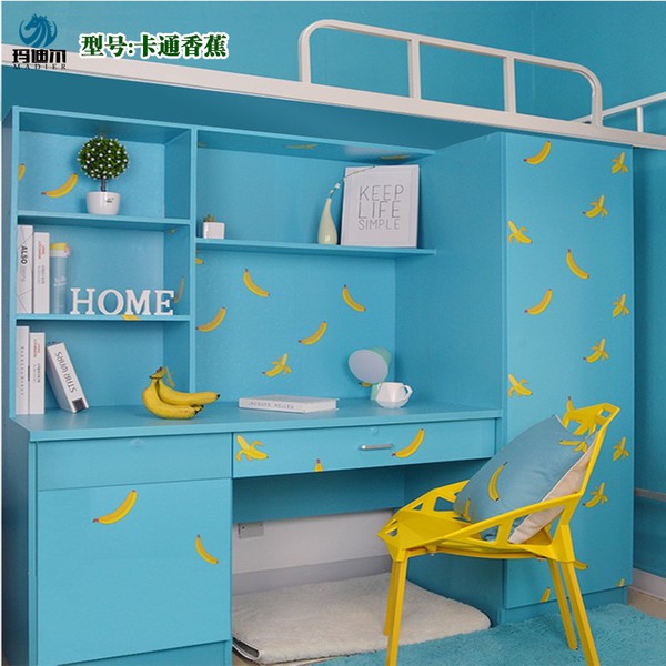 Giấy dán tường trái chuối vàng khổ rộng 45cm có keo sẵn