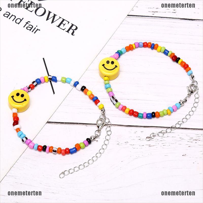Vòng Tay Chuỗi Hạt Nhiều Màu Hình Mặt Cười Phong Cách Boho Cho Nữ | BigBuy360 - bigbuy360.vn