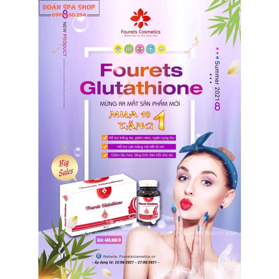 Viên uống trắng da FOURETS GLUTATHIONE Fourets Cosmetics