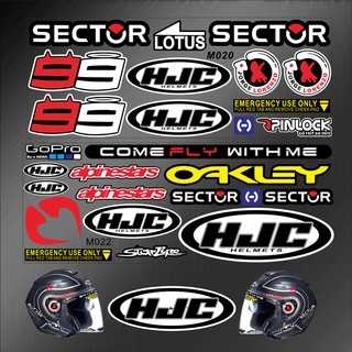 Dành cho xe máy và đầu máy hjc full nửa mũ bảo hiểm trang trí phản quang dán đề can chống thấm nước