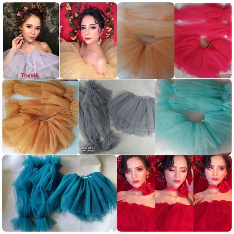 chun ngực + tay phồng chụp hình