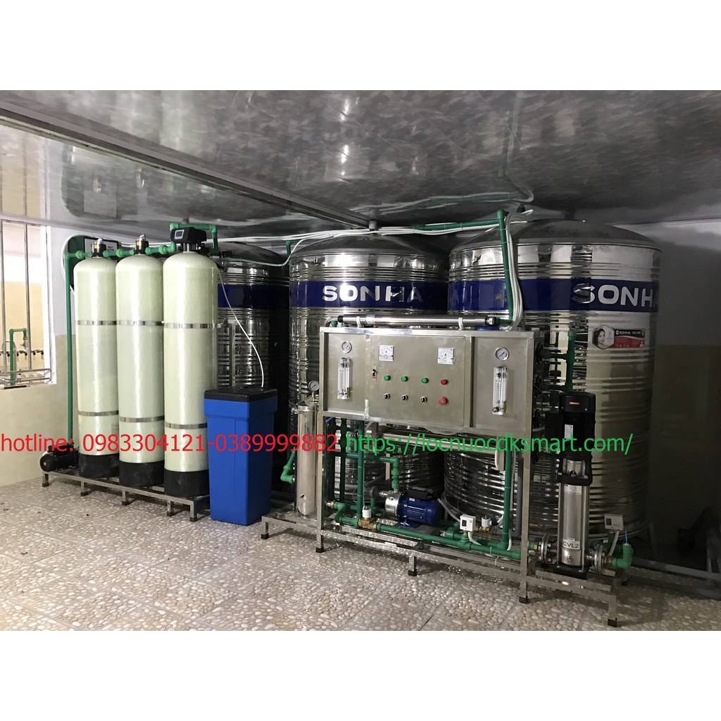 Dây Chuyền hệ thống Lọc Nước Tinh Khiết RO 150 Lít/H- 250 Lít/H- 500 Lít/H- 750 lit/h- 1000 lit/h- 1500 lit/h   DK SMART