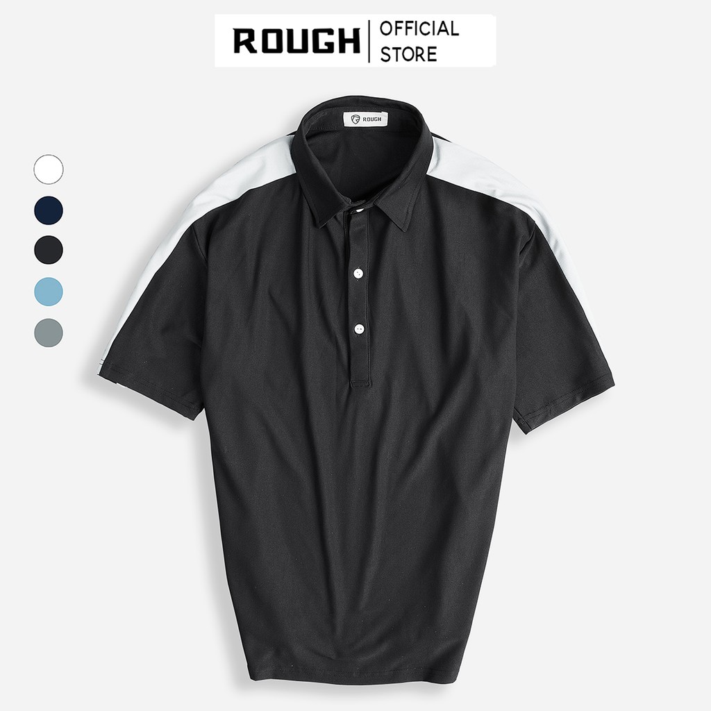 Áo Polo Nam Trơn Vai Cách ĐIệu ROUGH Outfit Vải Cotton Cá Sấu Trẻ Trung 5 Màu | BigBuy360 - bigbuy360.vn