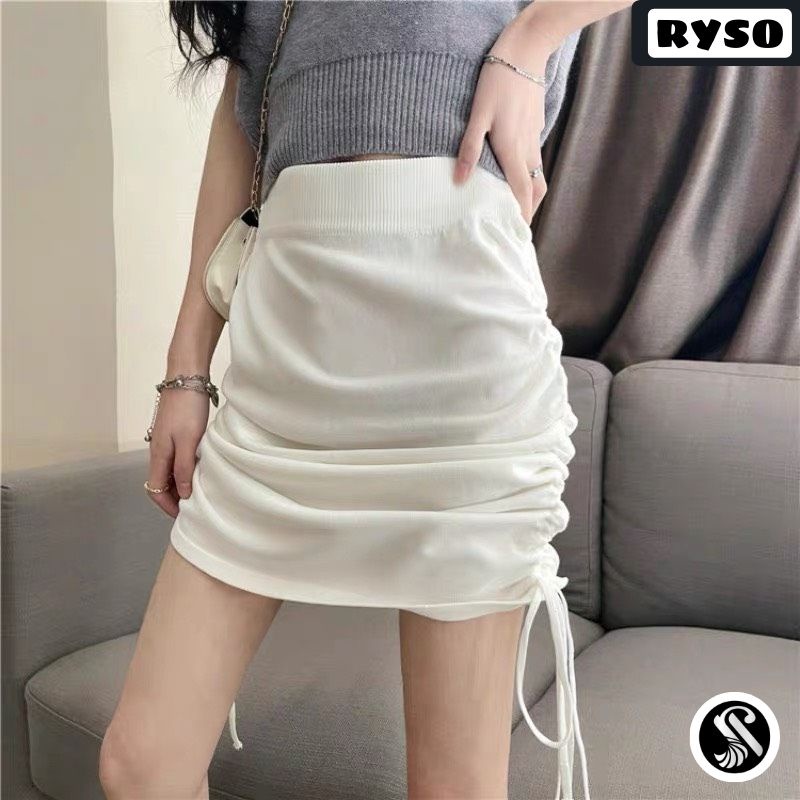 Chân váy nhún rút dây 2 bên vải thun borip có giản ôm body có quần lót trong | BigBuy360 - bigbuy360.vn