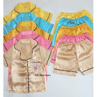 Bộ Pijama Phi Lụa Cho Bé (9-16kg) (SP001138 )