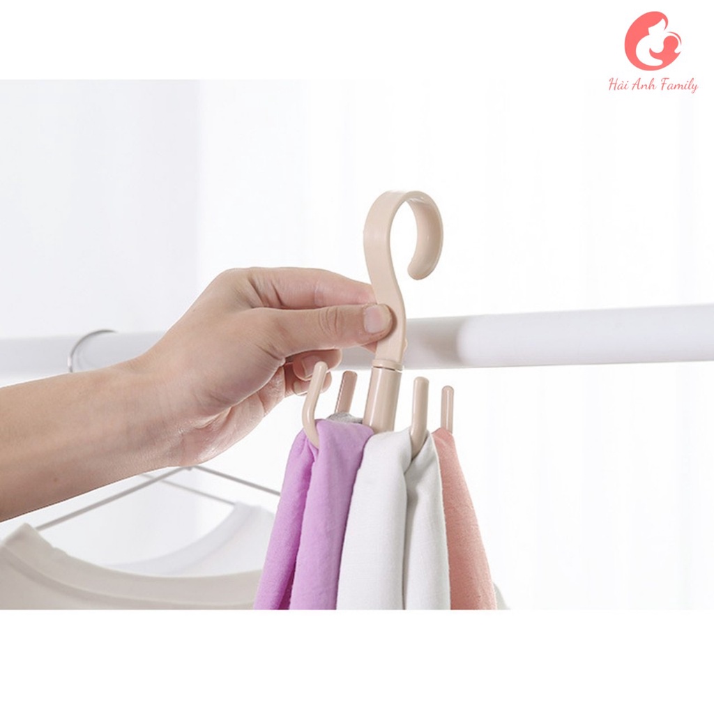 Móc treo đồ thông minh xoay 360 độ treo cà vạt,treo khăn choàng, dậy nịt, túi xách tiết kiệm không gian tủ đồ