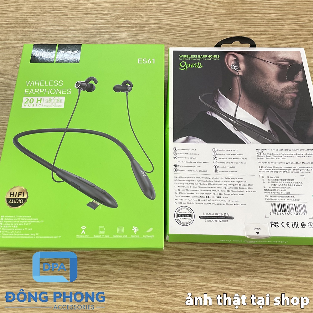 Tai Nghe Bluetooth Thể Thao Hoco ES61 Chính Hãng Nghe Liên Tục 20H