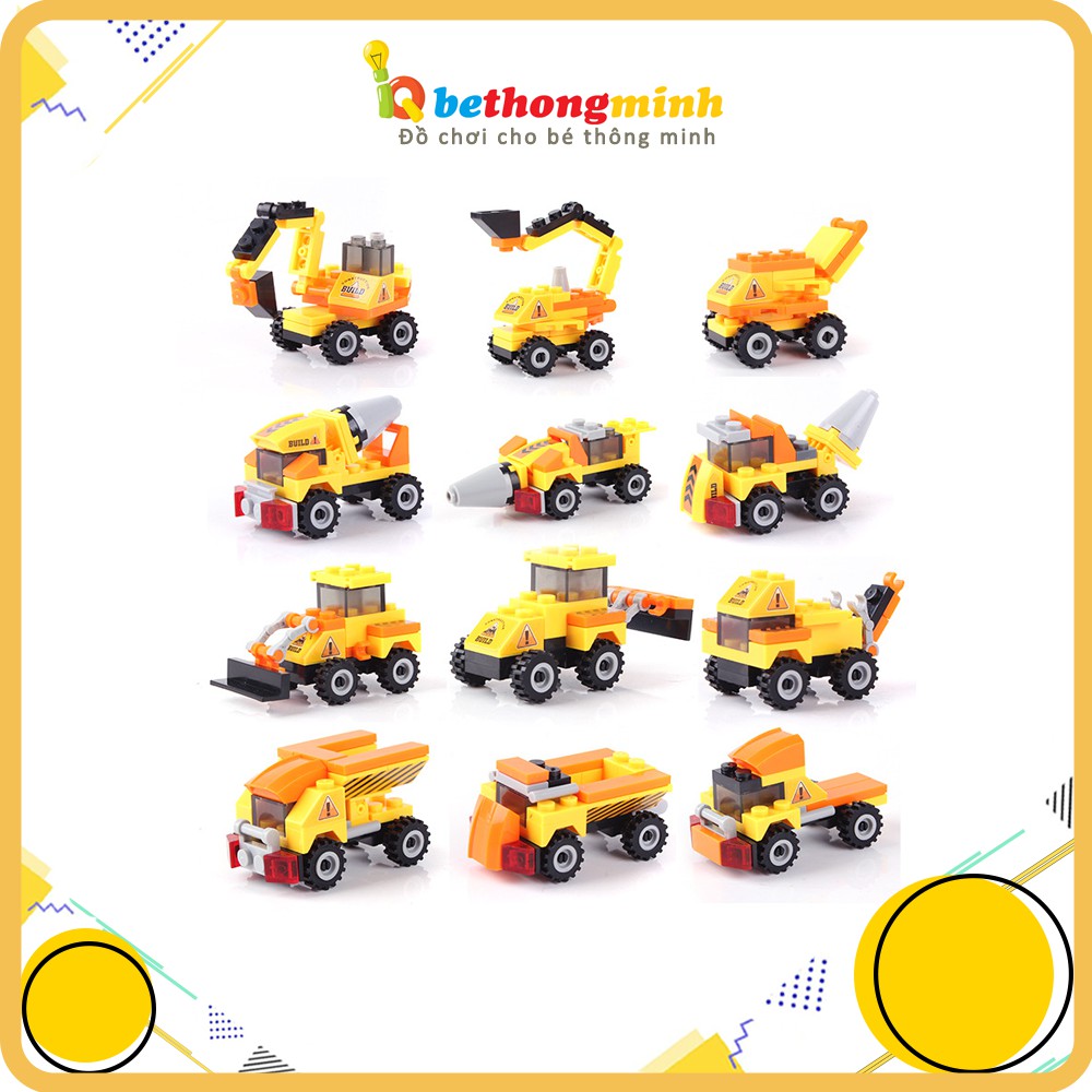 [HOT 2021] Combo 4 Bộ Xếp Hình L.E.G.O Mini Chủ Đề Công Trường Xây Dựng Cho Bé Tập Xếp Hình