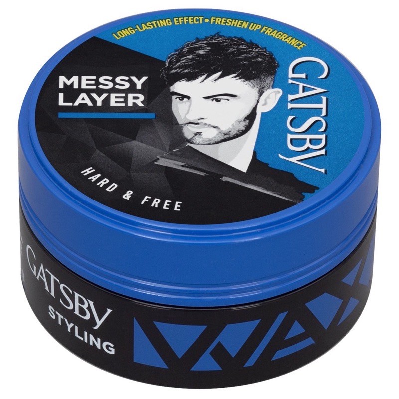 Wax tạo kiểu tóc Gatsby Messy Layer Hard & Free Xanh 75g