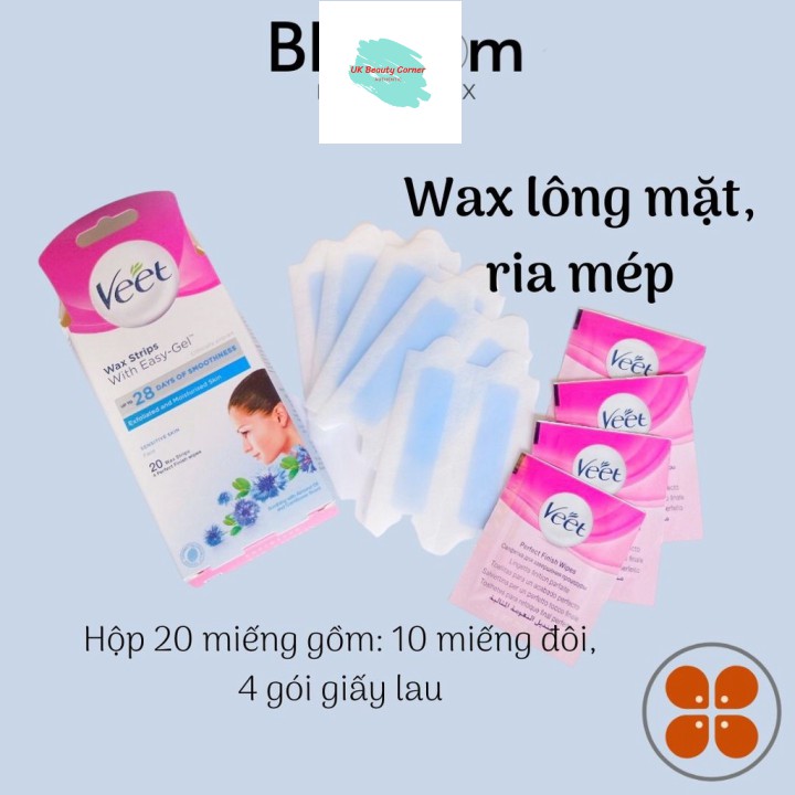 Wax VEET triệt lông mặt và tẩy ria mép bằng giấy hiệu quả