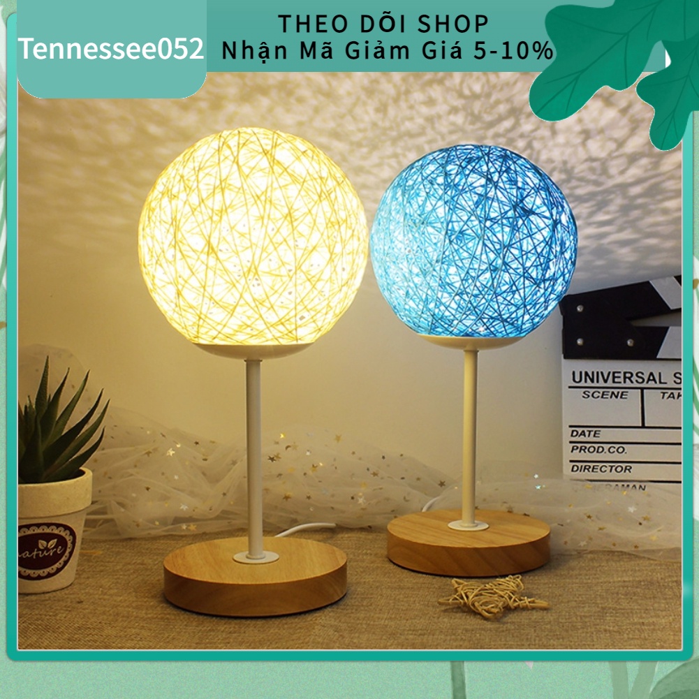 [Hàng Sẵn] Đèn ngủ để bàn Gỗ tre Sạc USB Hình bóng mây LED chiếu sáng trang trí phòng ngủ【Tennessee052】
