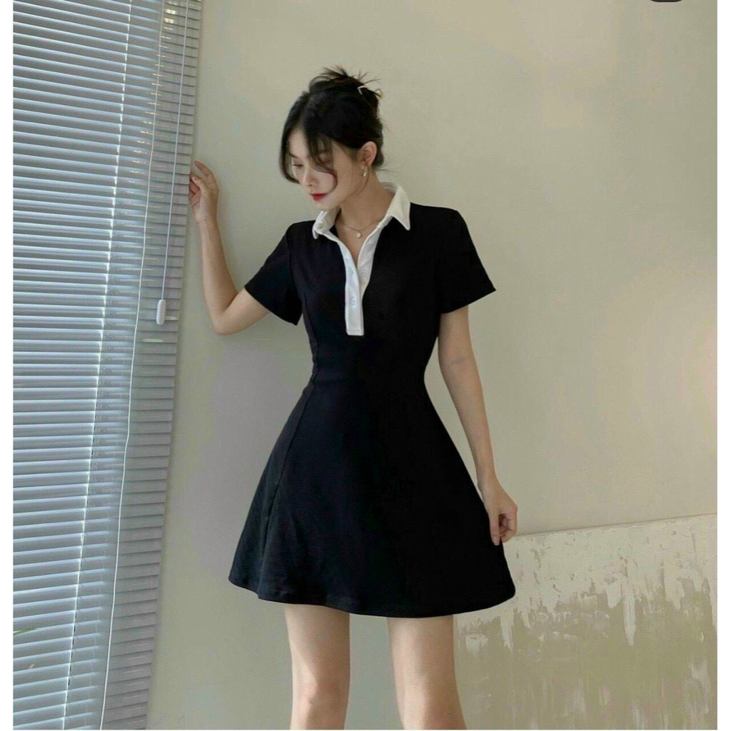 Đầm Polo Phối Cổ Trắng Xinh, dự tiệc( kèm hình thật) | BigBuy360 - bigbuy360.vn