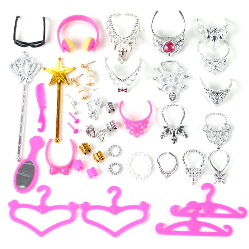 Bộ 38 Món Phụ Kiện Búp Bê Barbi Gồm Lược+Khuyên Tai/Gương/Móc Treo Búp Bê Barbi T