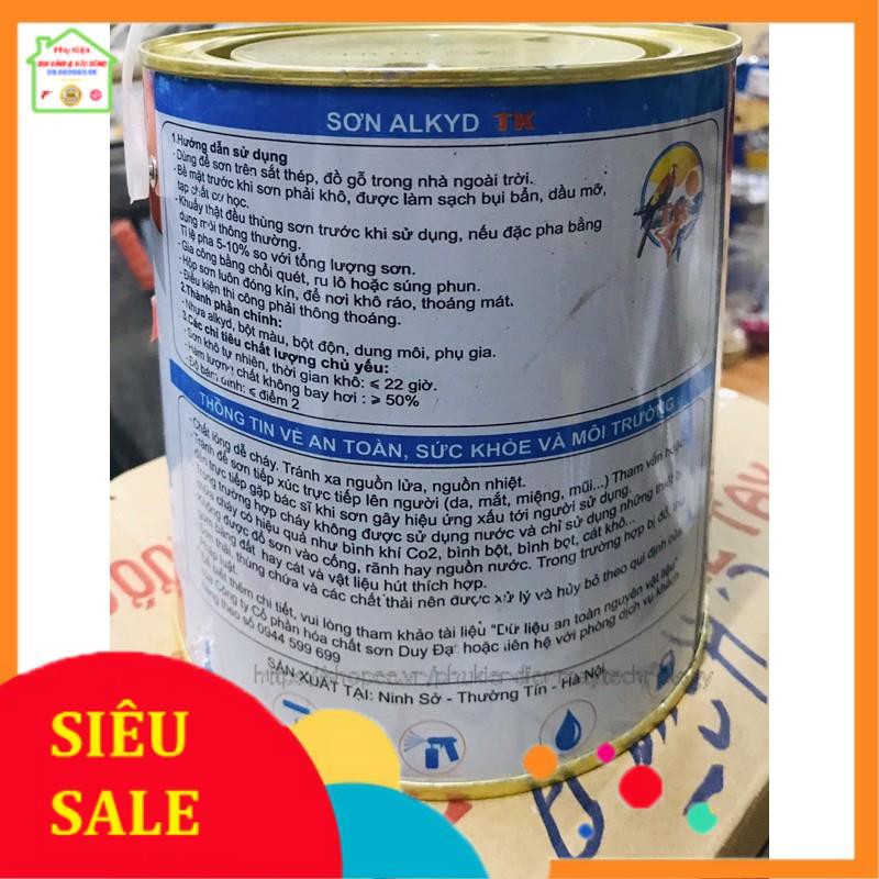 [ XẢ KHO ] Sơn tổng hợp ALKYD TK sơn sắt thép, đồ gỗ,... lọ 3kg (tặng kèm chổi quét)