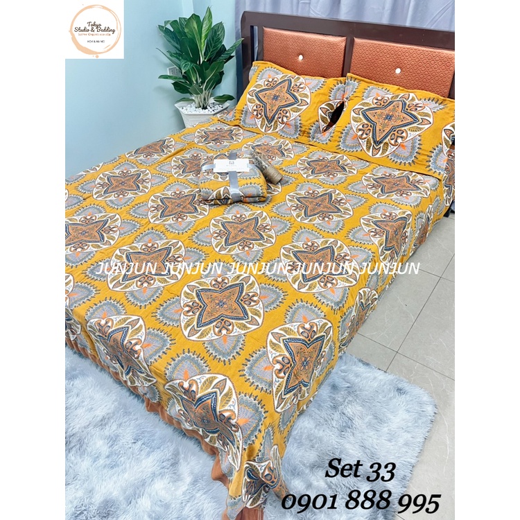 N5_SET Chăn Ga Gối vải Xô Organic cotton dòng cao cấp