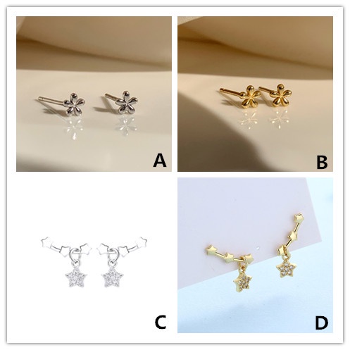 Đôi Bông Tai Mạ Bạc 925 Hình Hoa Cúc Dễ Thương Cho Nữ