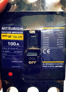CB 3pha(nội địa) MITSUBISHI 100A (Model:NF 100-SW)
